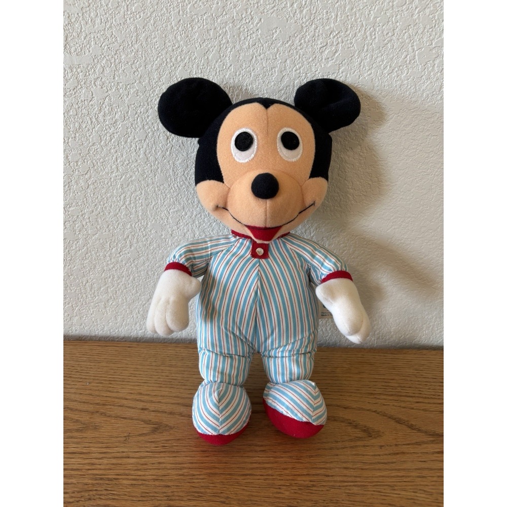 Vintage Playskool Hasbro 80s Beddy Bye Mickey Mouse Plush Stuffed Doll